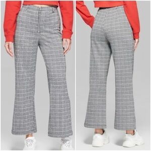 wild fable • plaid check wide leg zip pants
